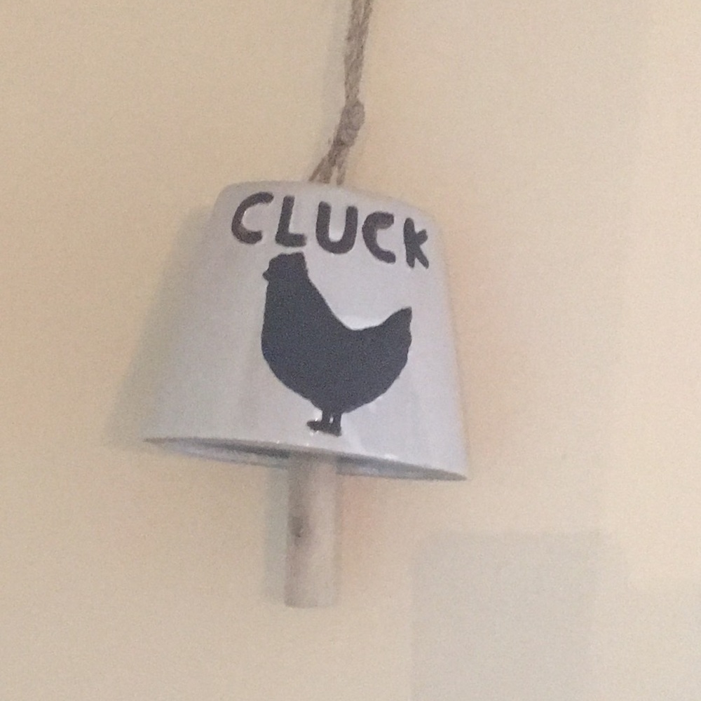 Last 1❗️Farmhouse Ceramic Rooster Cow Bell Garden - Picture 2 of 5